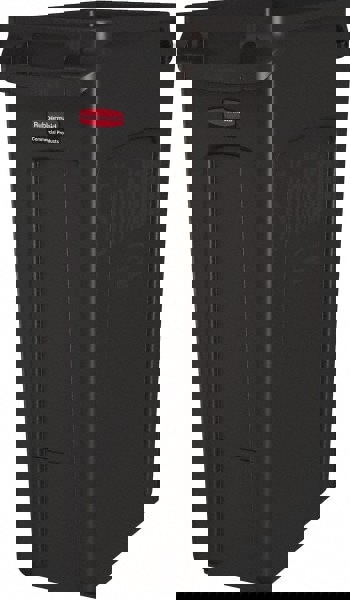 SLIM JIM Plastic Rectangular Trash/Garbage Can/Bin with Venting Channels, 23 Gal, Brown